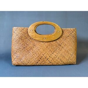 VTg Old Navy Woven Straw Tote Bag Top Handle Beach Vacation